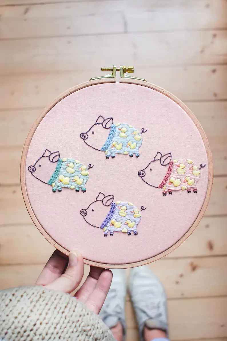 pigs etsy - De 25 mooiste borduurpatronen met dieren